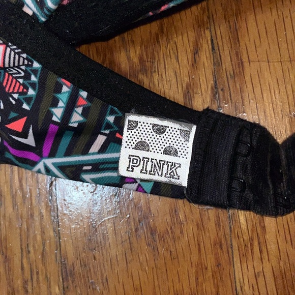 PINK Victoria's Secret Ultimate Push Up Black and Pink Sports Bra Size Large A-C - Picture 6 of 9